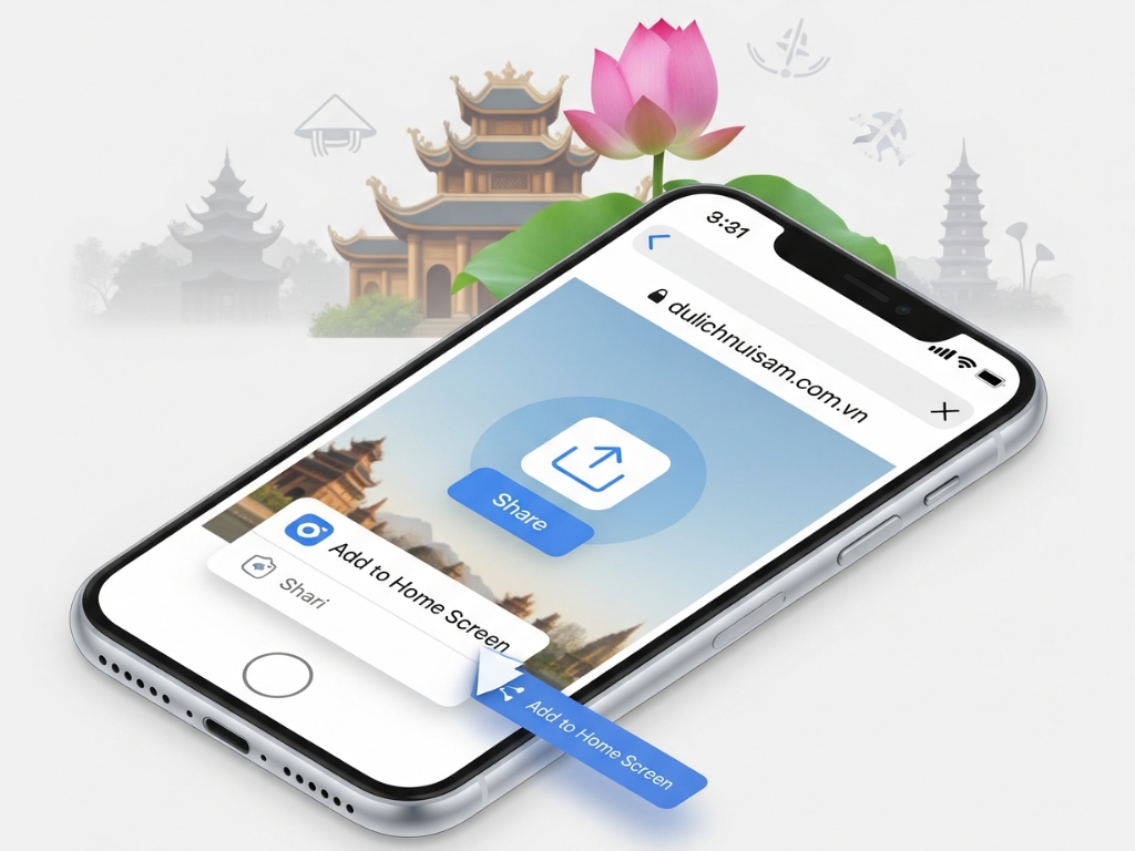 2. Trên iOS (iPhone – Safari):